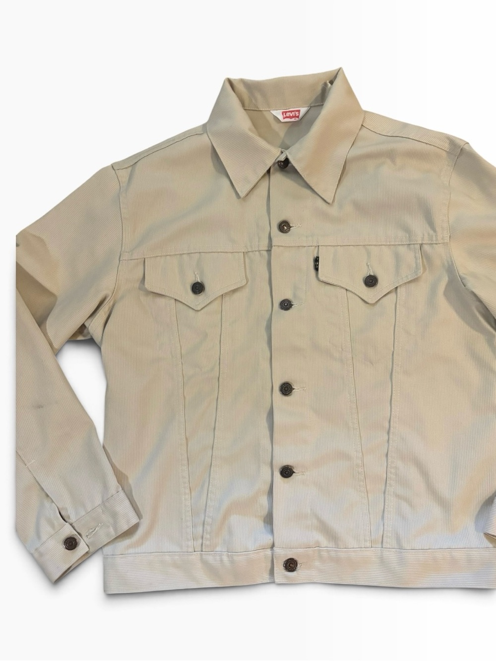 Vtg 70s Levis Type III Trucker Jacket Pique Black Tab/Big E 70505-1127 Sz 42